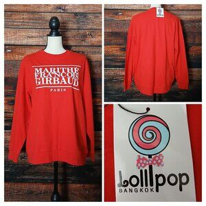 NWT Lollipop Bangkok T-Shirt L Marithe Francois Girbaud Paris Red Long Sleeve